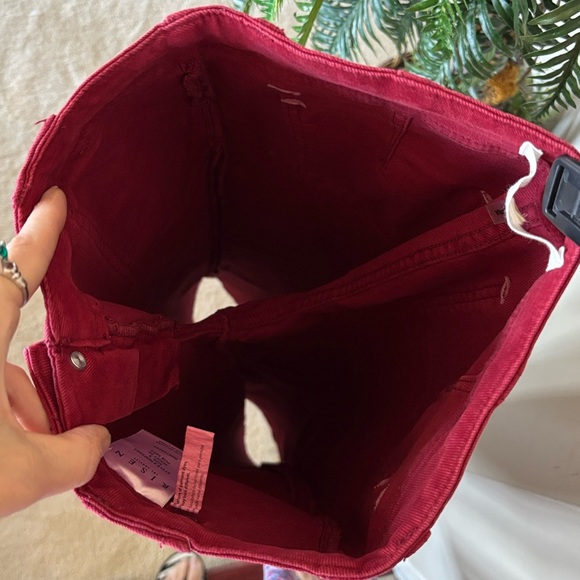 Brand New Risen High Rise Ankle Length Jeans Wine Red Fall Denim Cotton Stretch - Picture 10 of 16